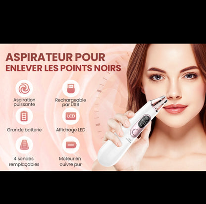 Extracteur de Points Noirs Électrique – Peau Propre & Lisse en 2 Minutes | Rechargeable